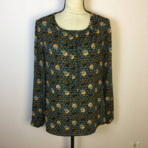 Cabi 3131 Blouse Top Size S Womans Eclipse Moon Celestial Popover Long Sleeve